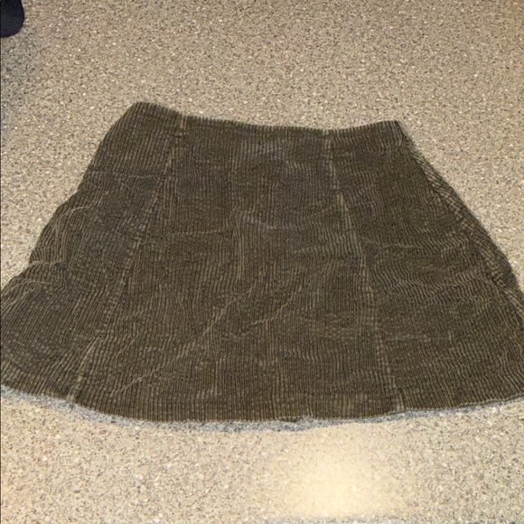 Vintage 90s Express Olive Corduroy Mini Skirt - Picture 3 of 3